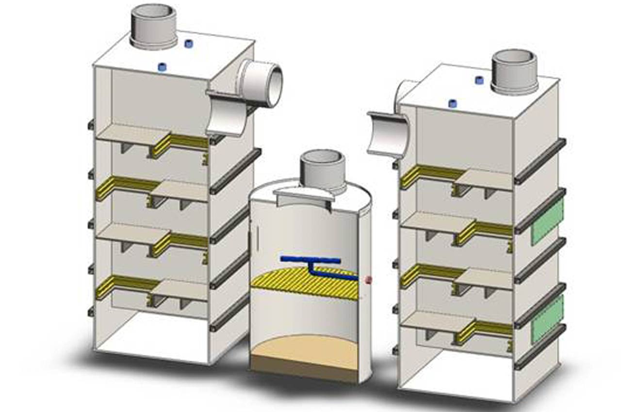 Rechteck Luftaktivkohlefilter mit Schubladensystem/2-Kammern-System